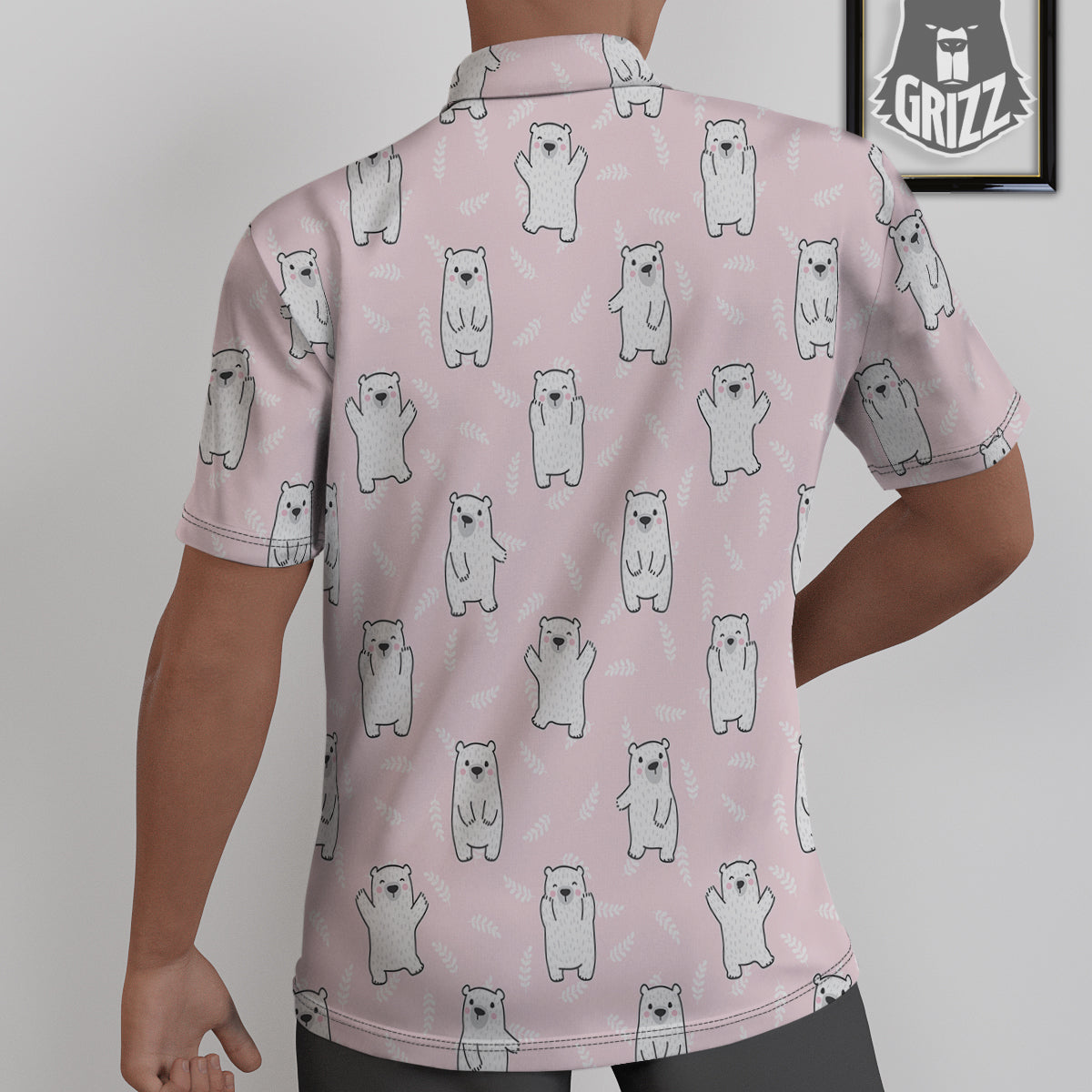 Baby Polar Bear White Print Pattern Untucked Shirts-grizzshop