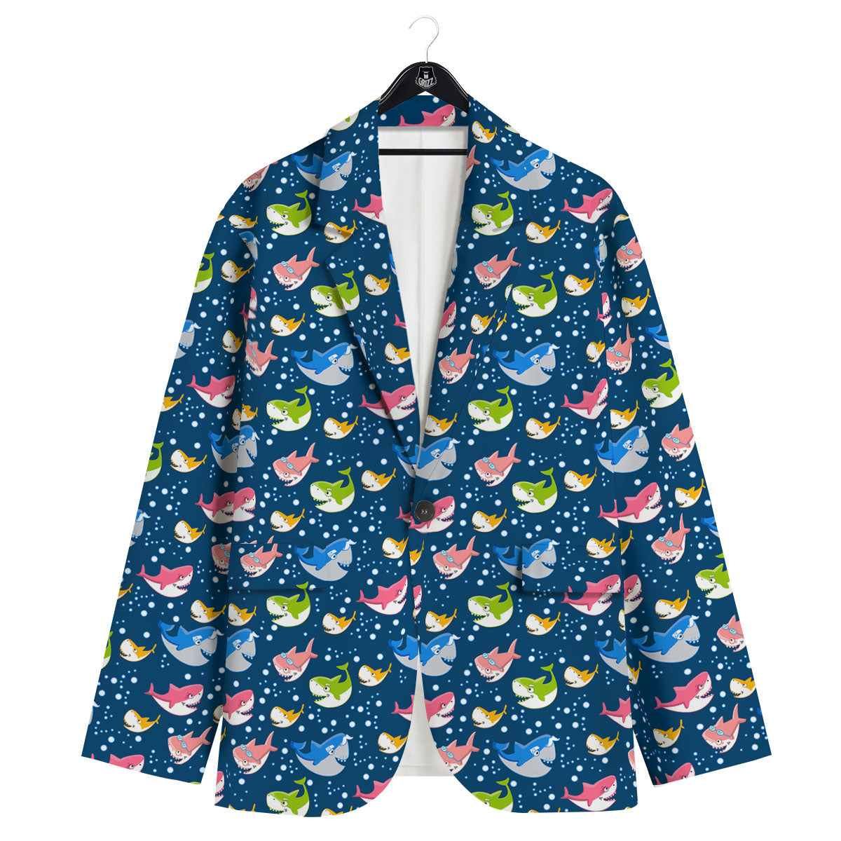 Baby Sharks Colorful Print Pattern Men's Sport Coat-grizzshop
