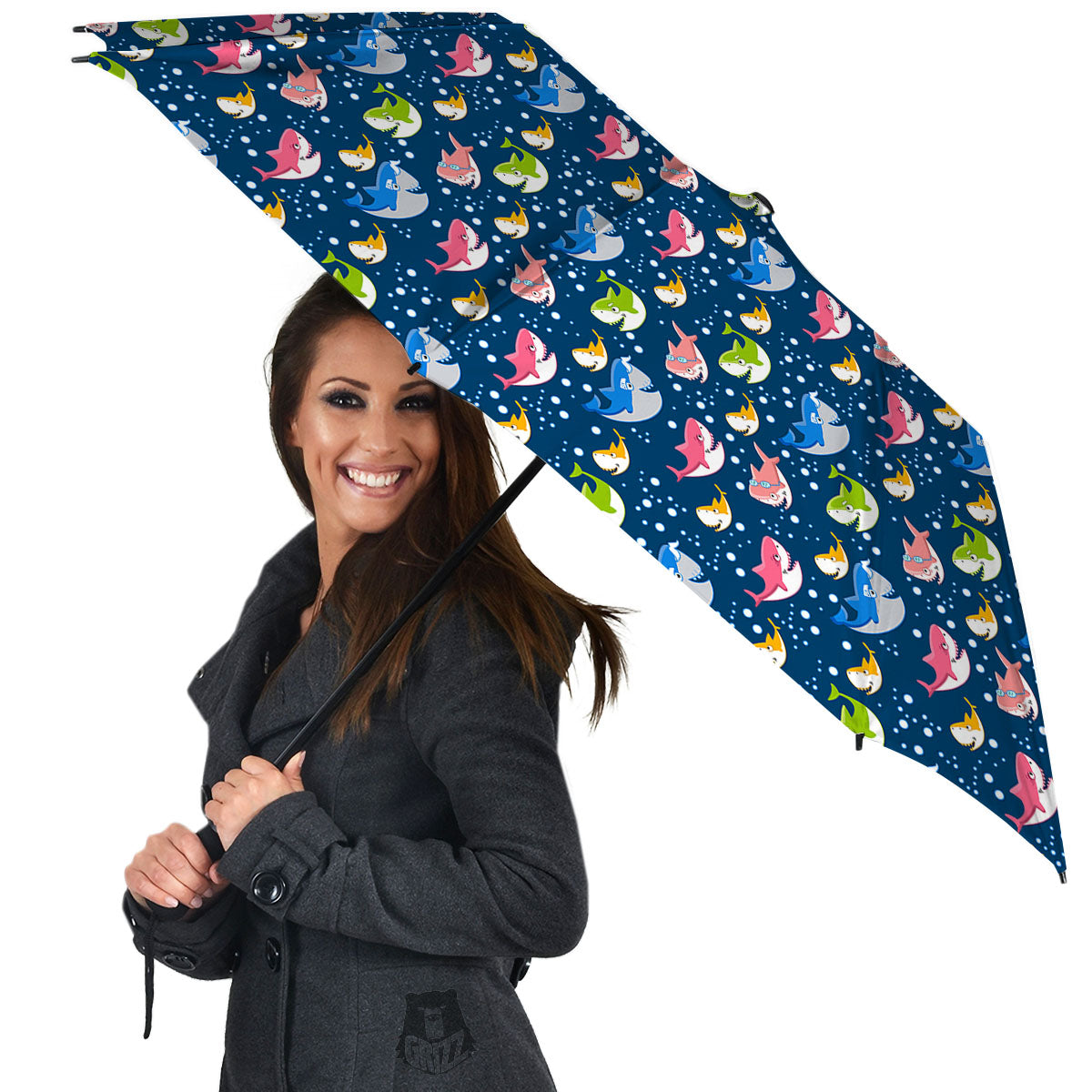 Baby Sharks Colorful Print Pattern Umbrella-grizzshop