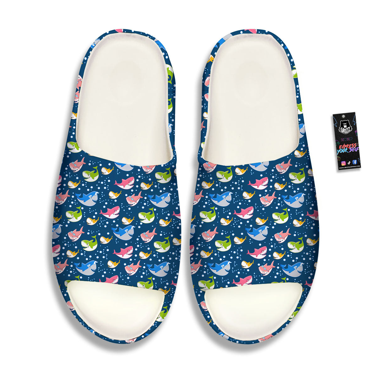 Baby Sharks Colorful Print Pattern Sandals-grizzshop