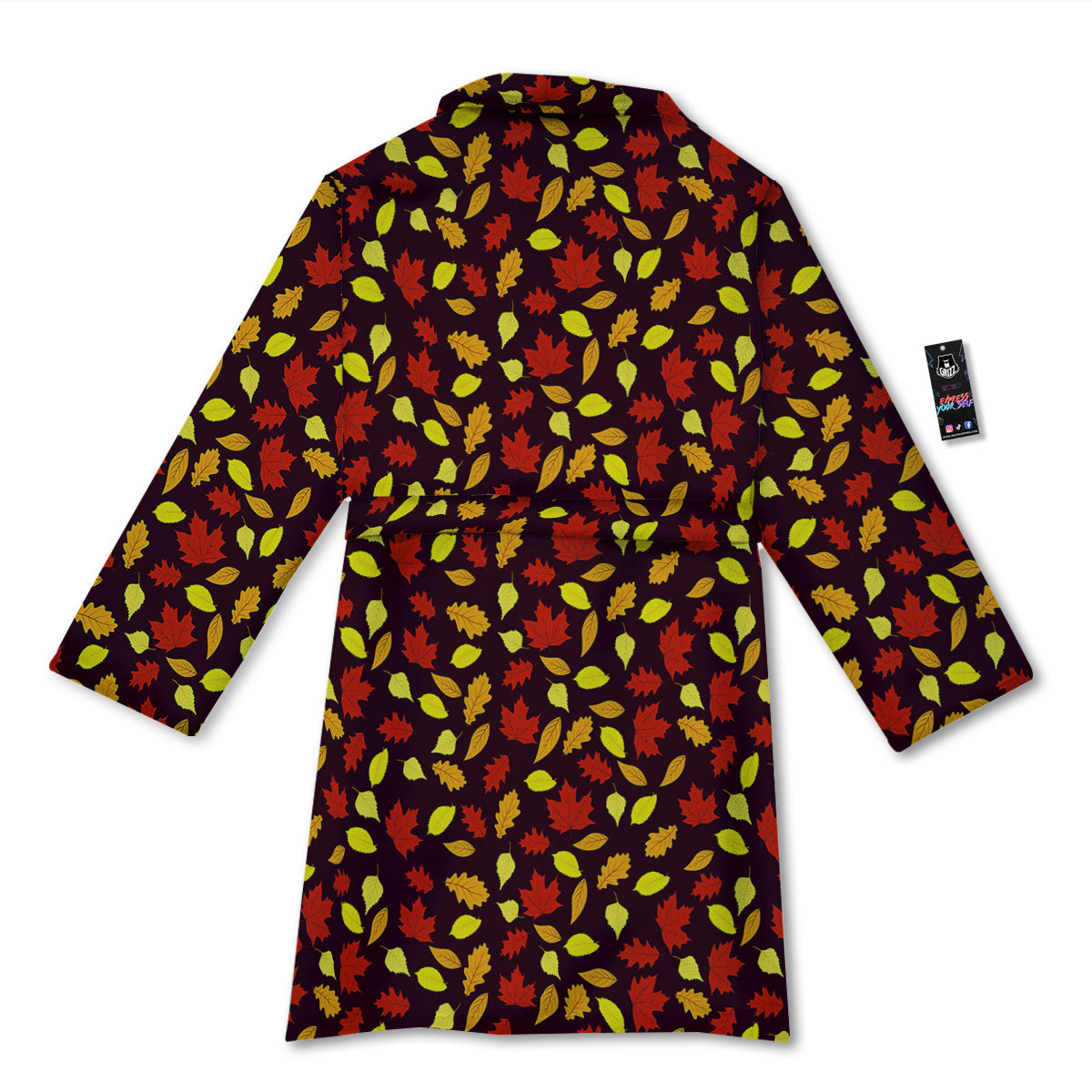 Back And Elm Maple Leave Print Pattern Bathrobe-grizzshop