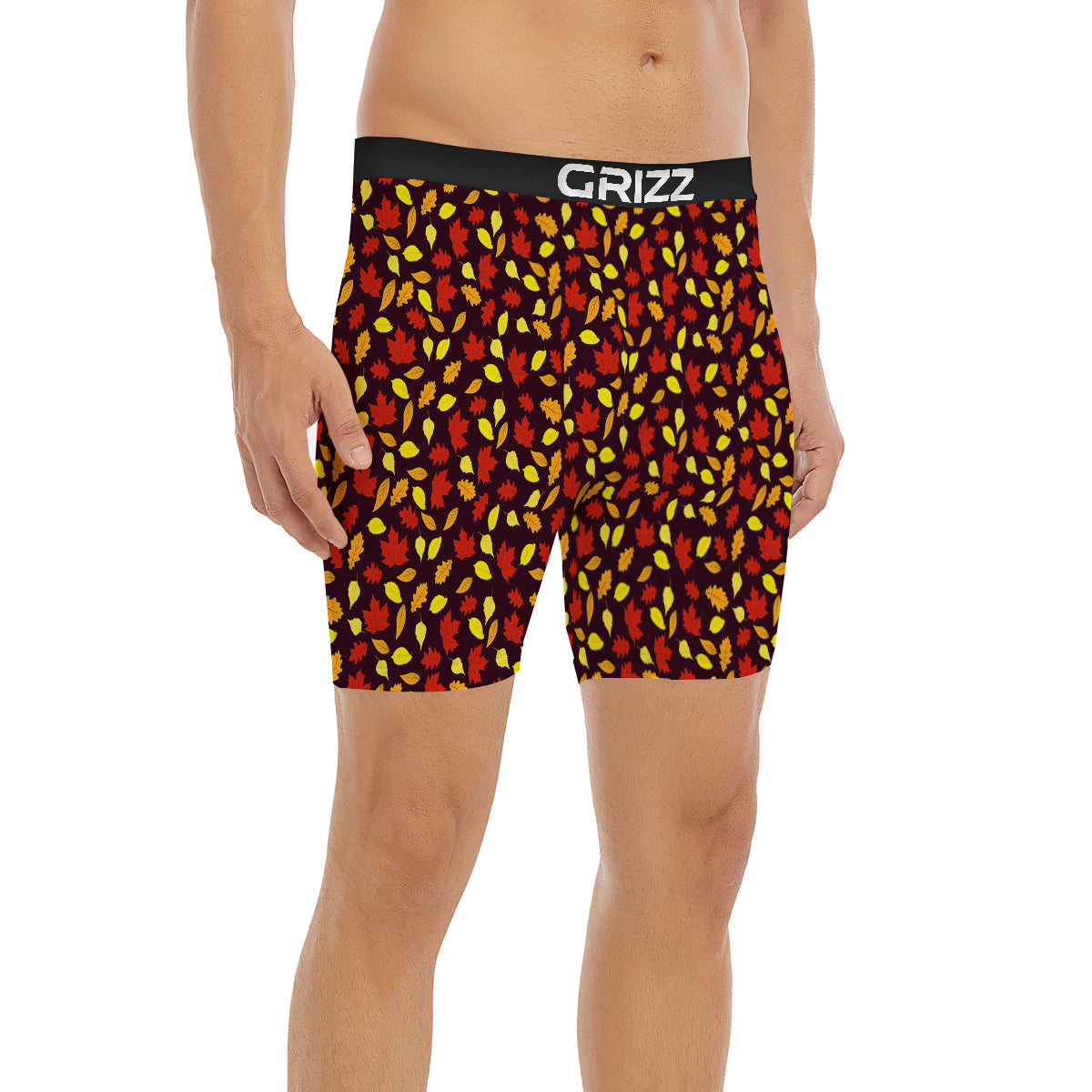 Back And Elm Maple Leave Print Pattern Boxer Briefs-grizzshop