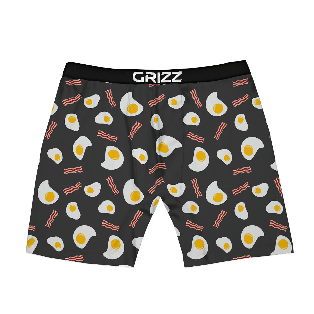 Bacon And Black Fried Egg Print Pattern Boxer Briefs-grizzshop