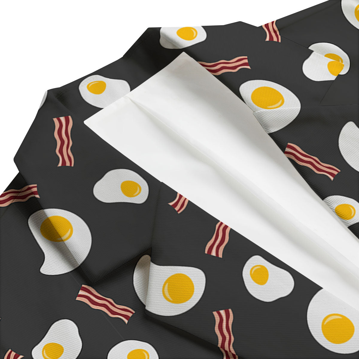 Bacon And Black Fried Egg Print Pattern Men's Blazer-grizzshop
