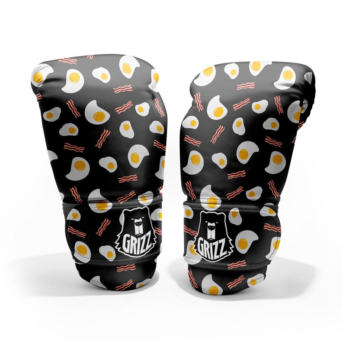 Bacon And Black Fried Egg Print Pattern Pro Boxing Glove