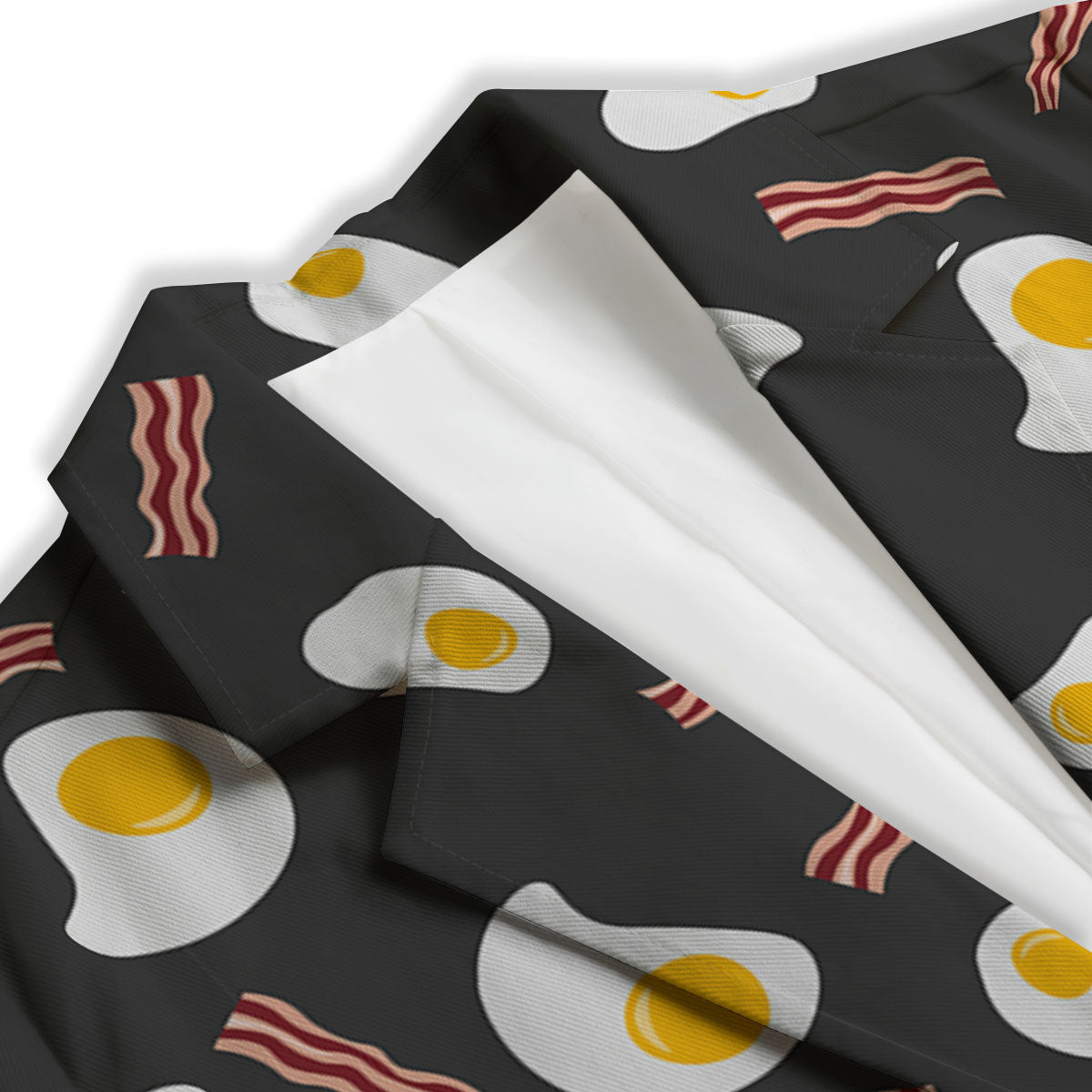 Bacon And Black Fried Egg Print Pattern Women's Blazer-grizzshop