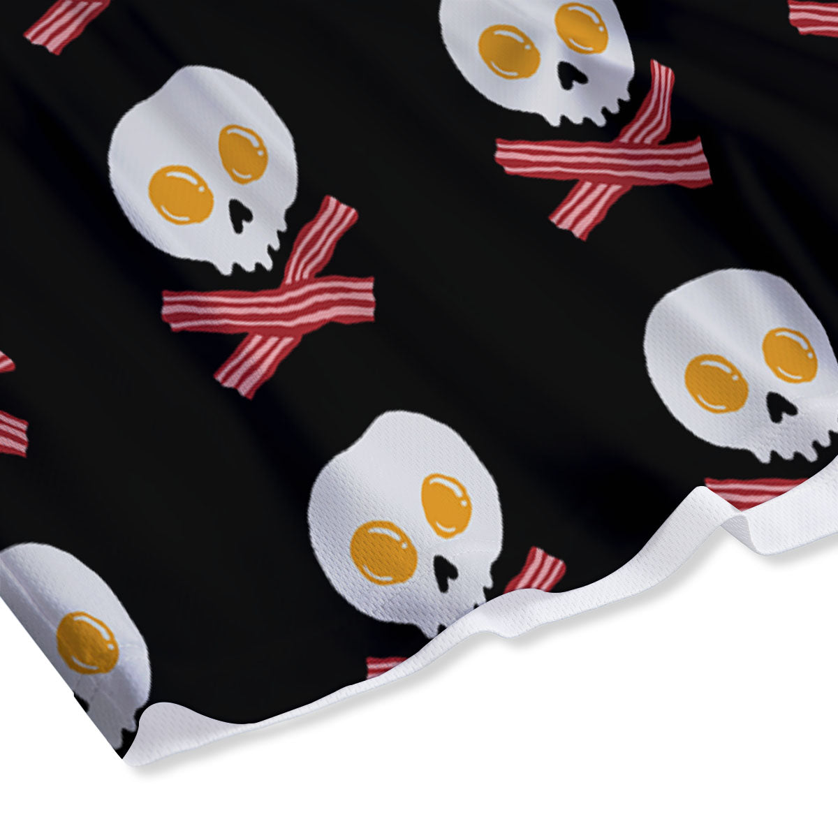 Bacon And Skull Fried Egg Print Pattern Mesh Shorts