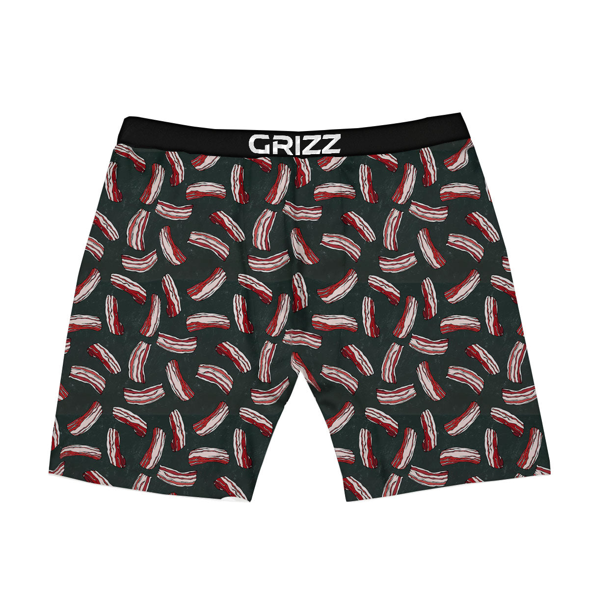 Bacon Black Print Pattern Boxer Briefs-grizzshop