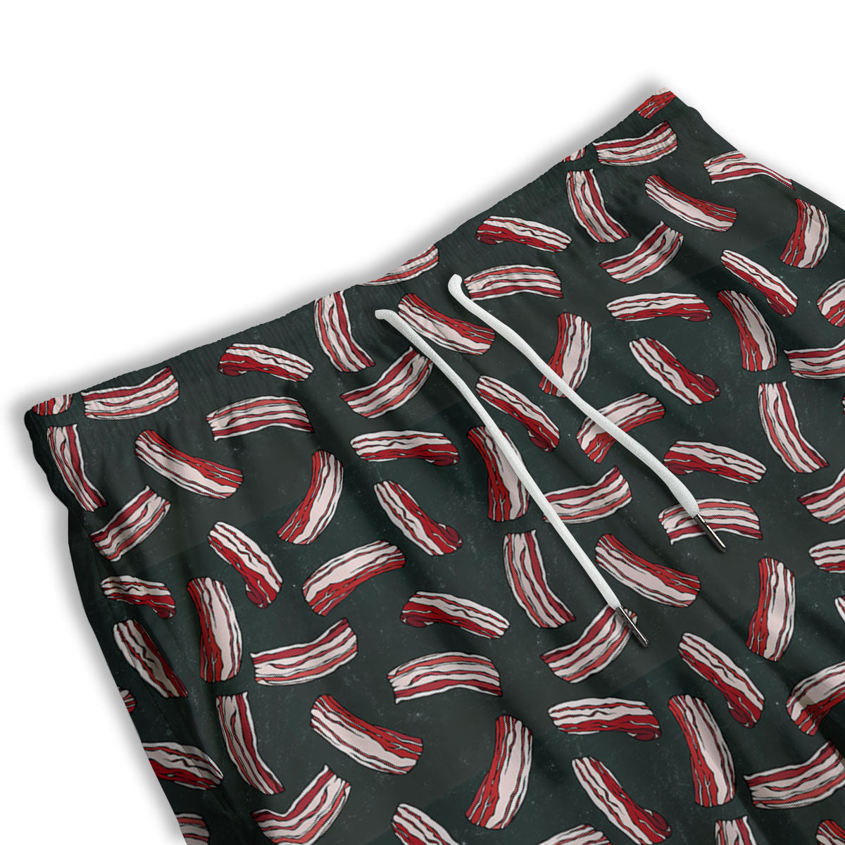 Bacon Black Print Pattern Men's Athletic Shorts