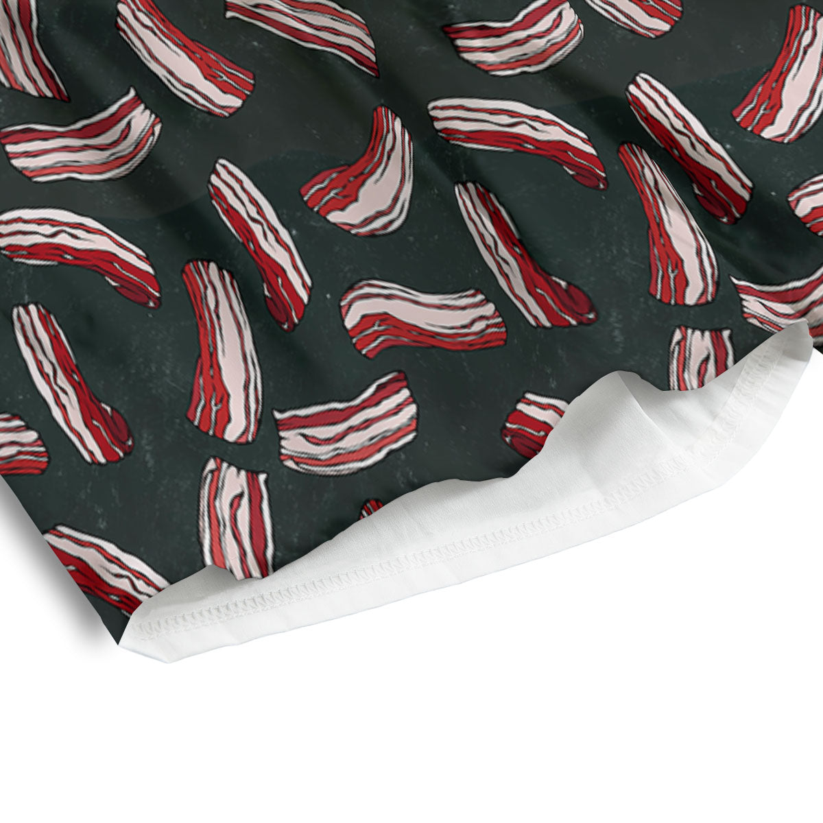 Bacon Black Print Pattern Men's Athletic Shorts