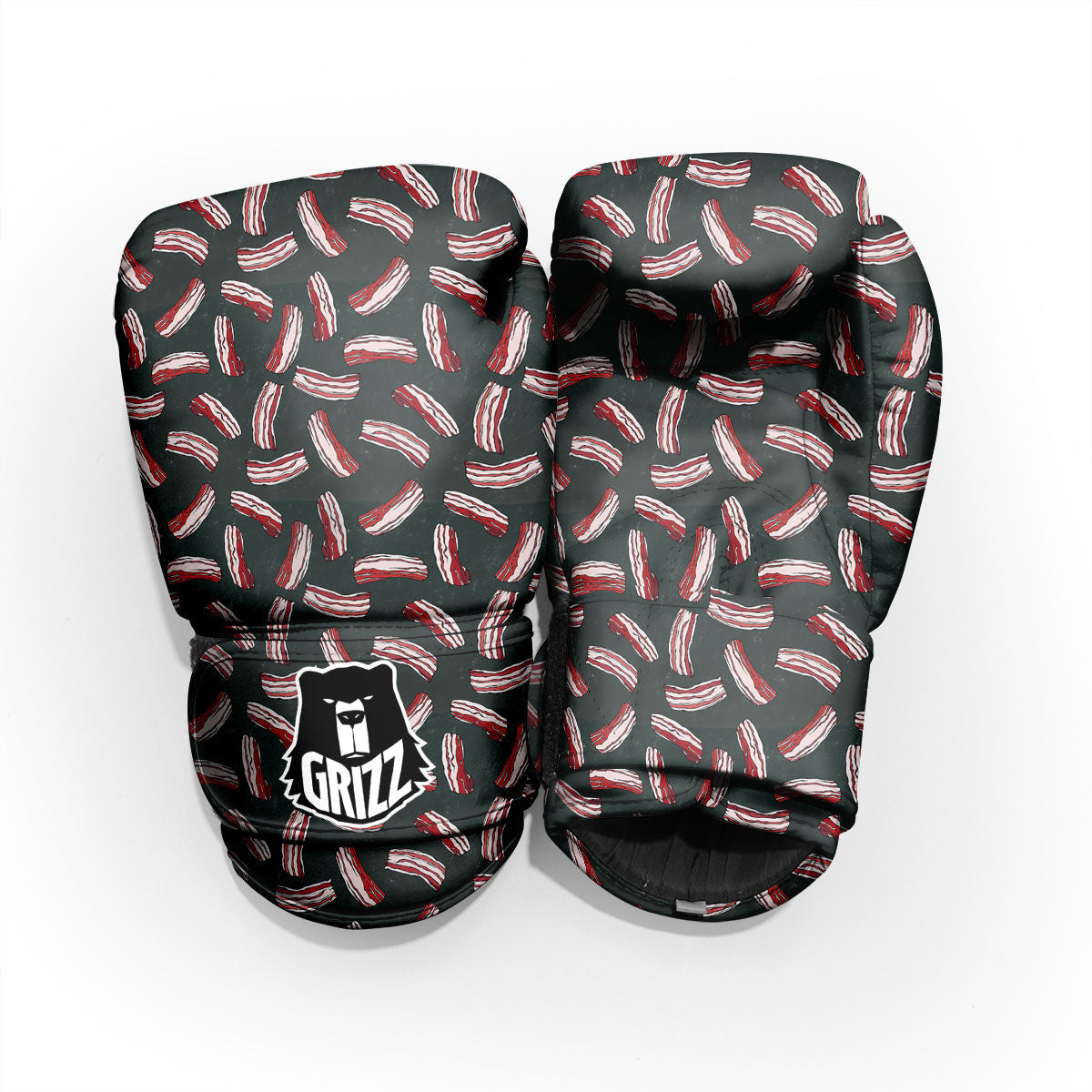 Bacon Black Print Pattern Sparring Gloves-grizzshop