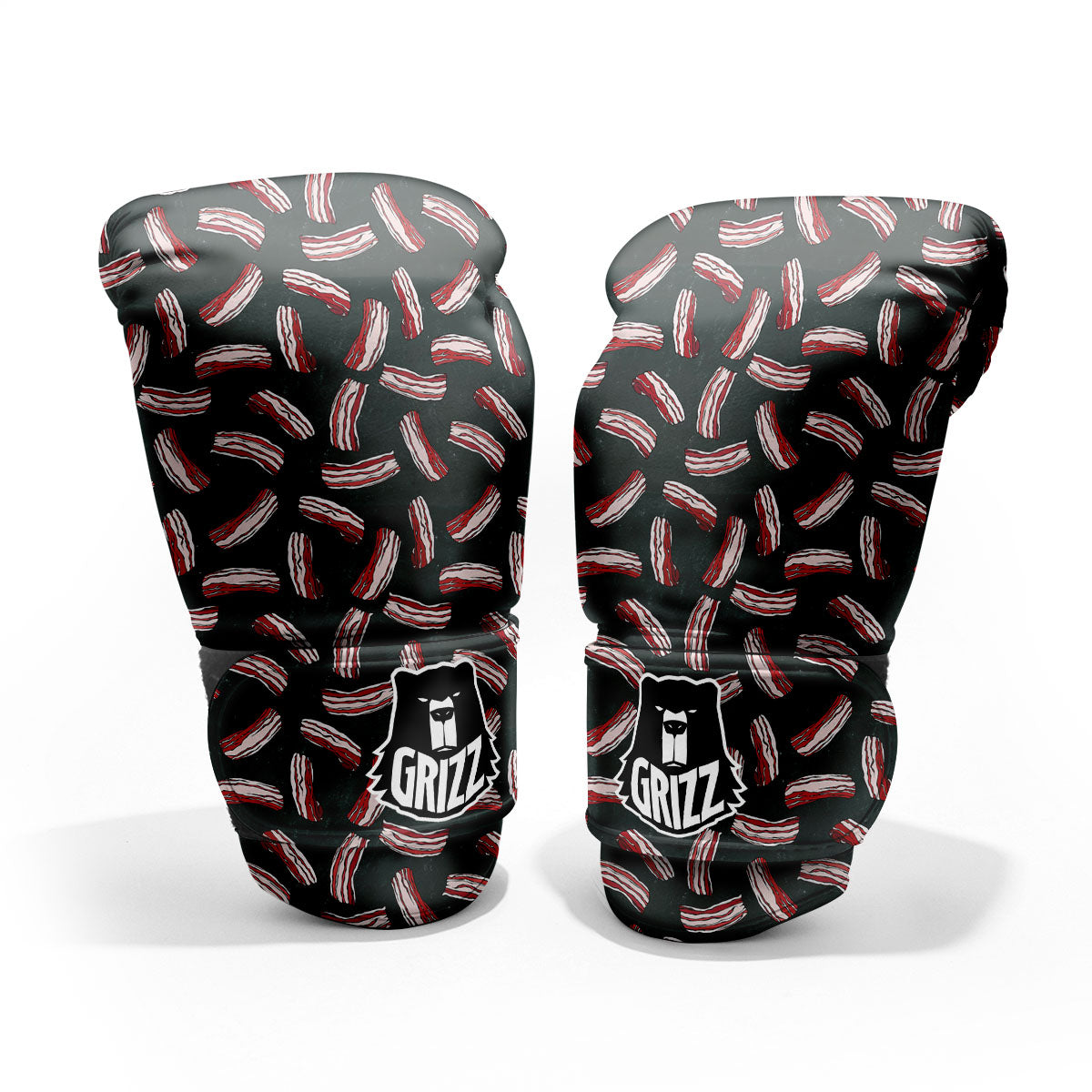 Bacon Black Print Pattern Sparring Gloves-grizzshop
