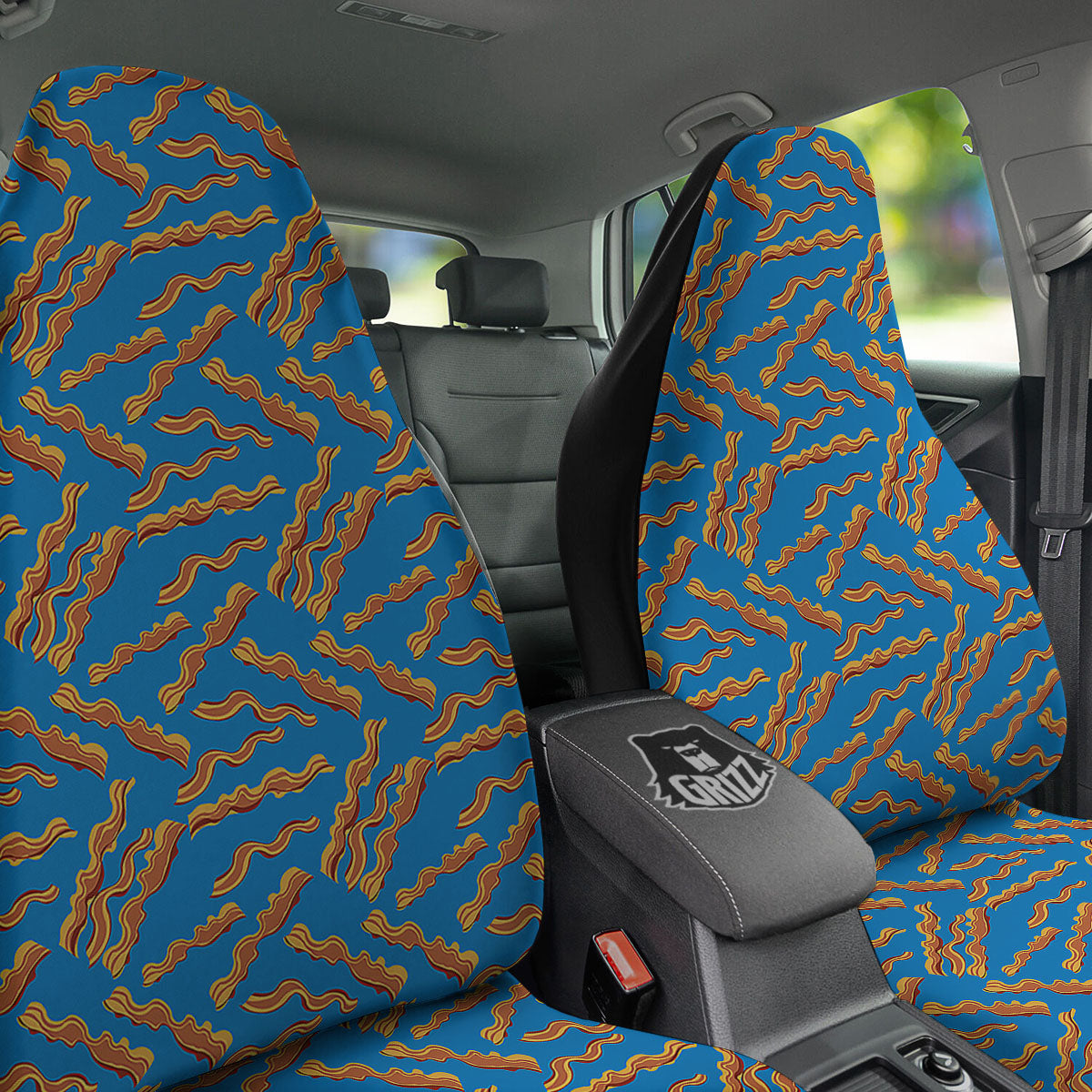 Bacon Blue Crispy Print Pattern Car Seat Covers-grizzshop