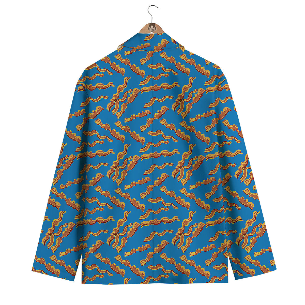 Bacon Blue Crispy Print Pattern Men's Blazer-grizzshop