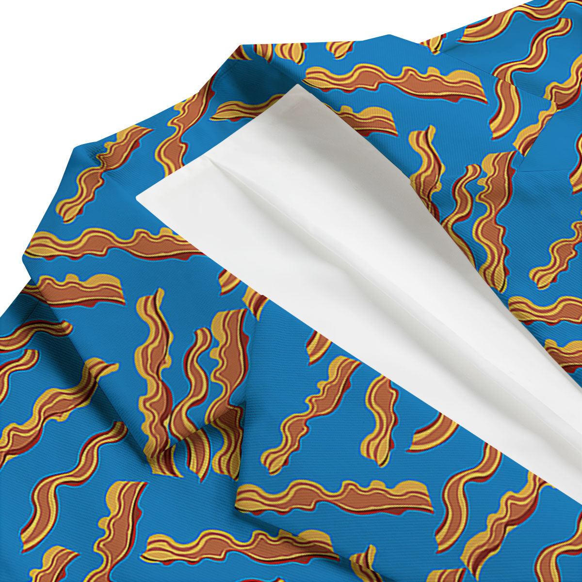 Bacon Blue Crispy Print Pattern Men's Blazer-grizzshop