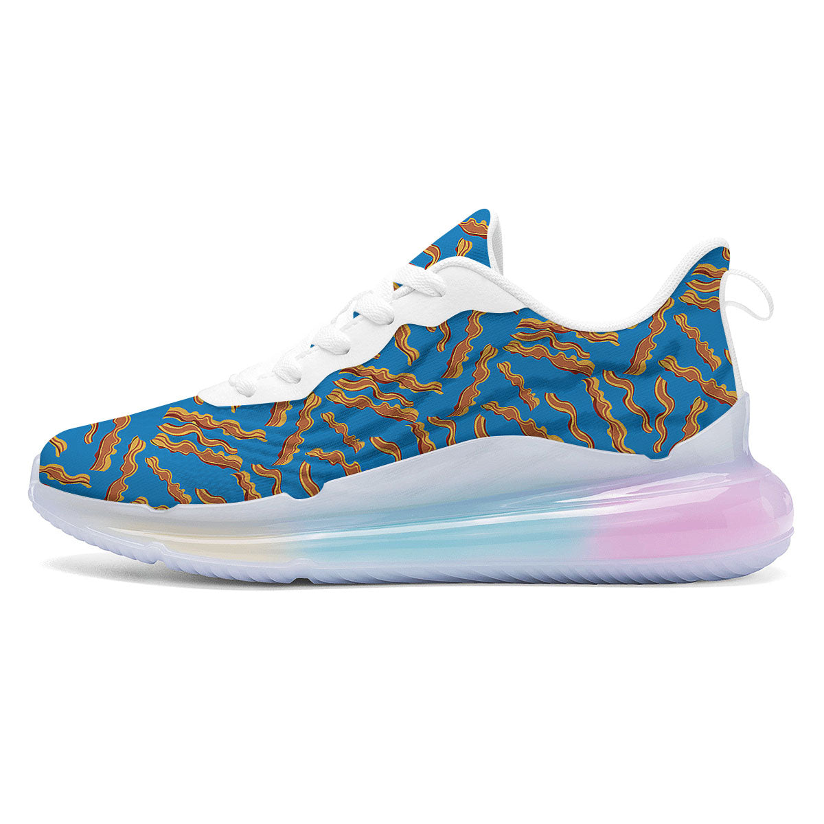 Bacon Blue Crispy Print Pattern Running Sneakers-grizzshop