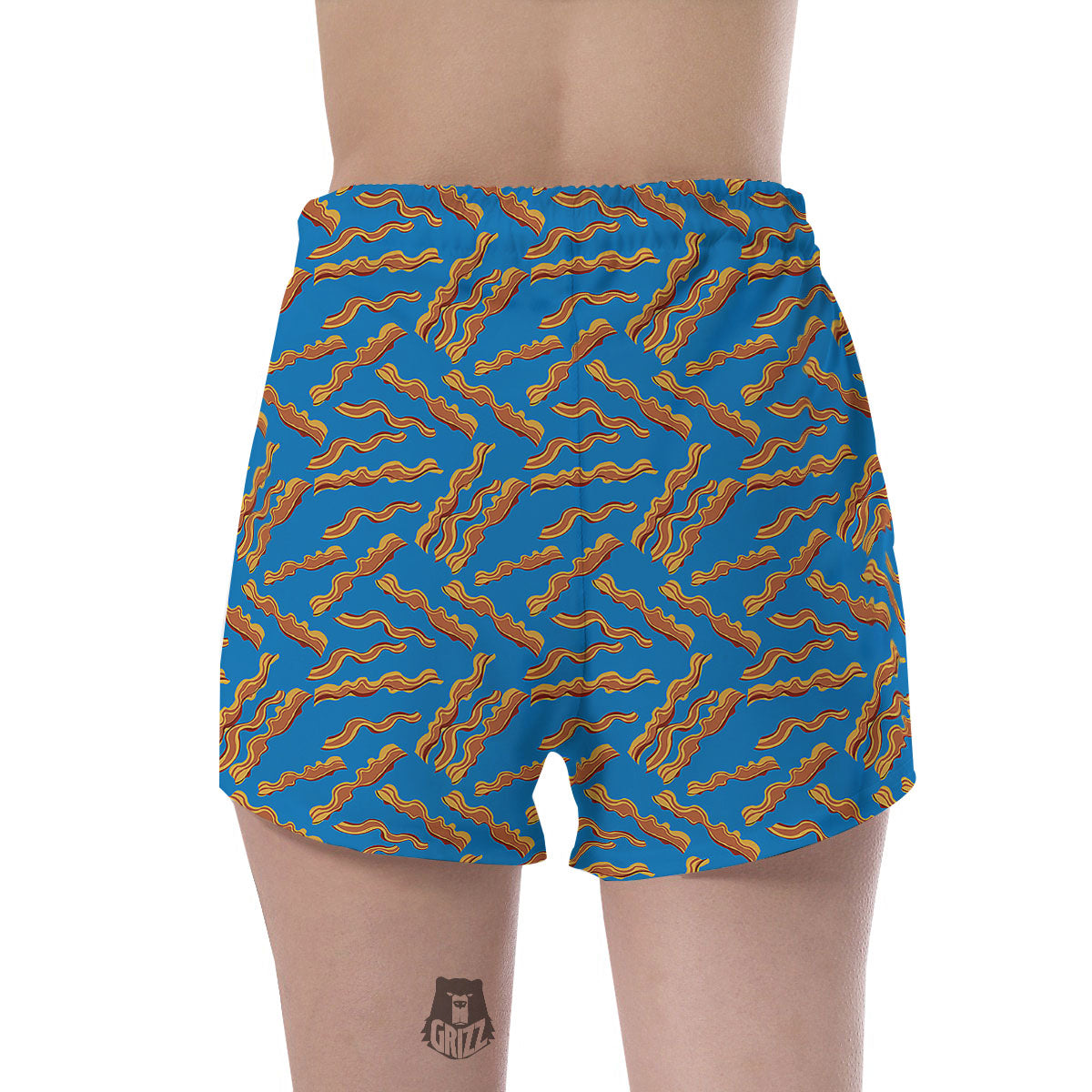Bacon Blue Crispy Print Pattern Women's Shorts-grizzshop