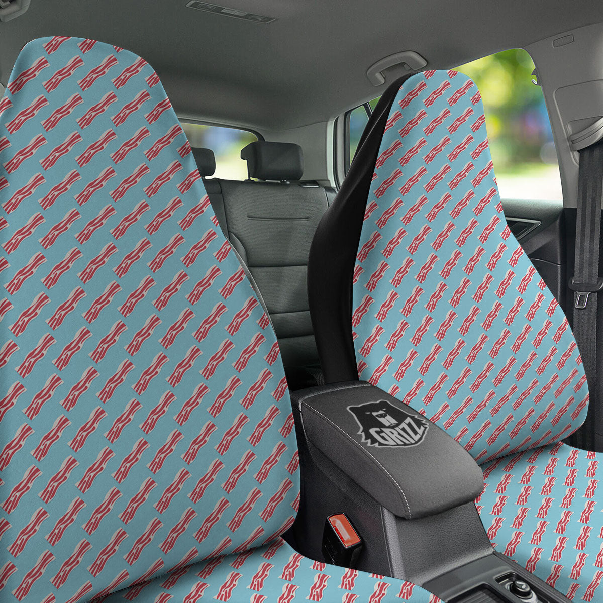 Bacon Blue Print Pattern Car Seat Covers-grizzshop