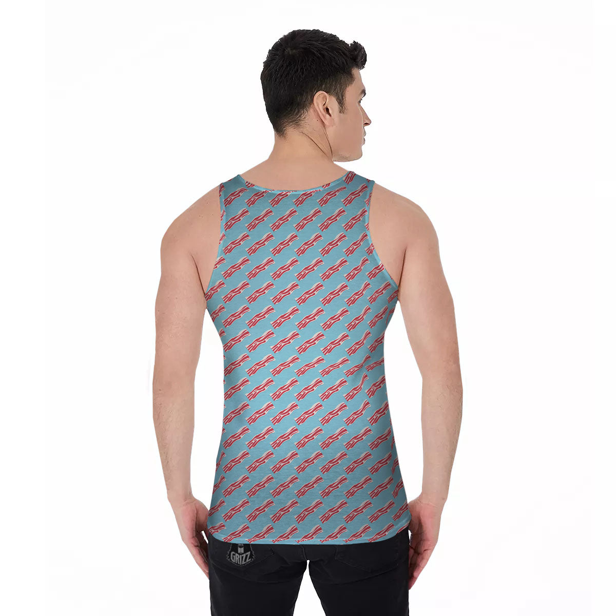 Bacon Blue Print Pattern Men's Tank Top-grizzshop