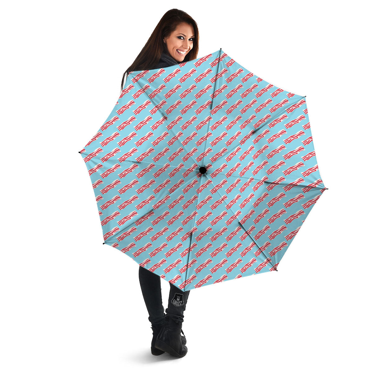 Bacon Blue Print Pattern Umbrella-grizzshop