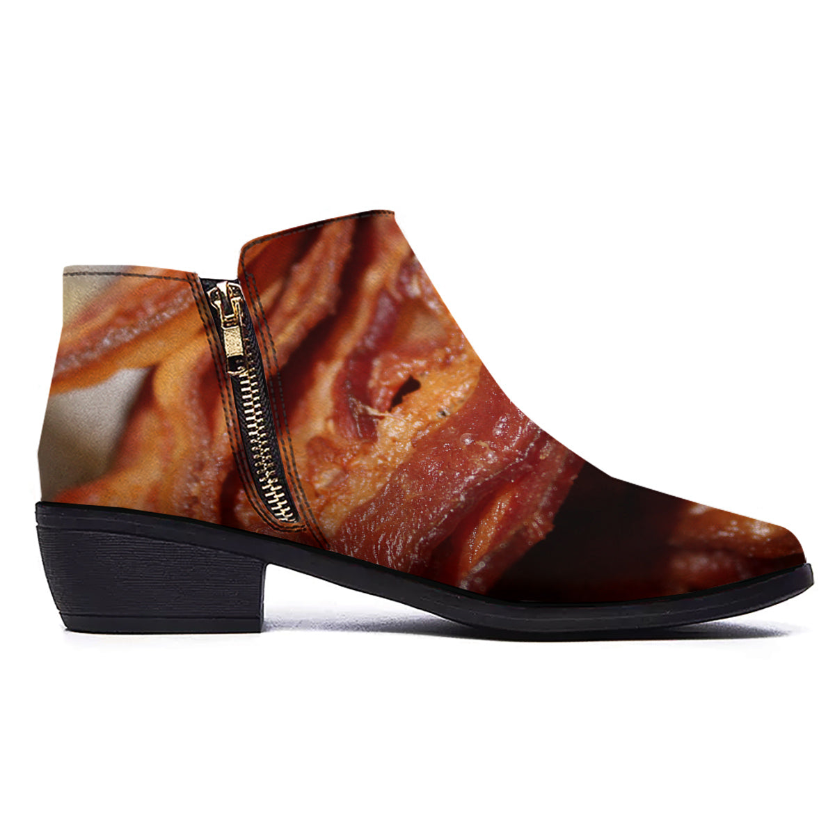 Bacon Crispy Print Ankle Boots-grizzshop