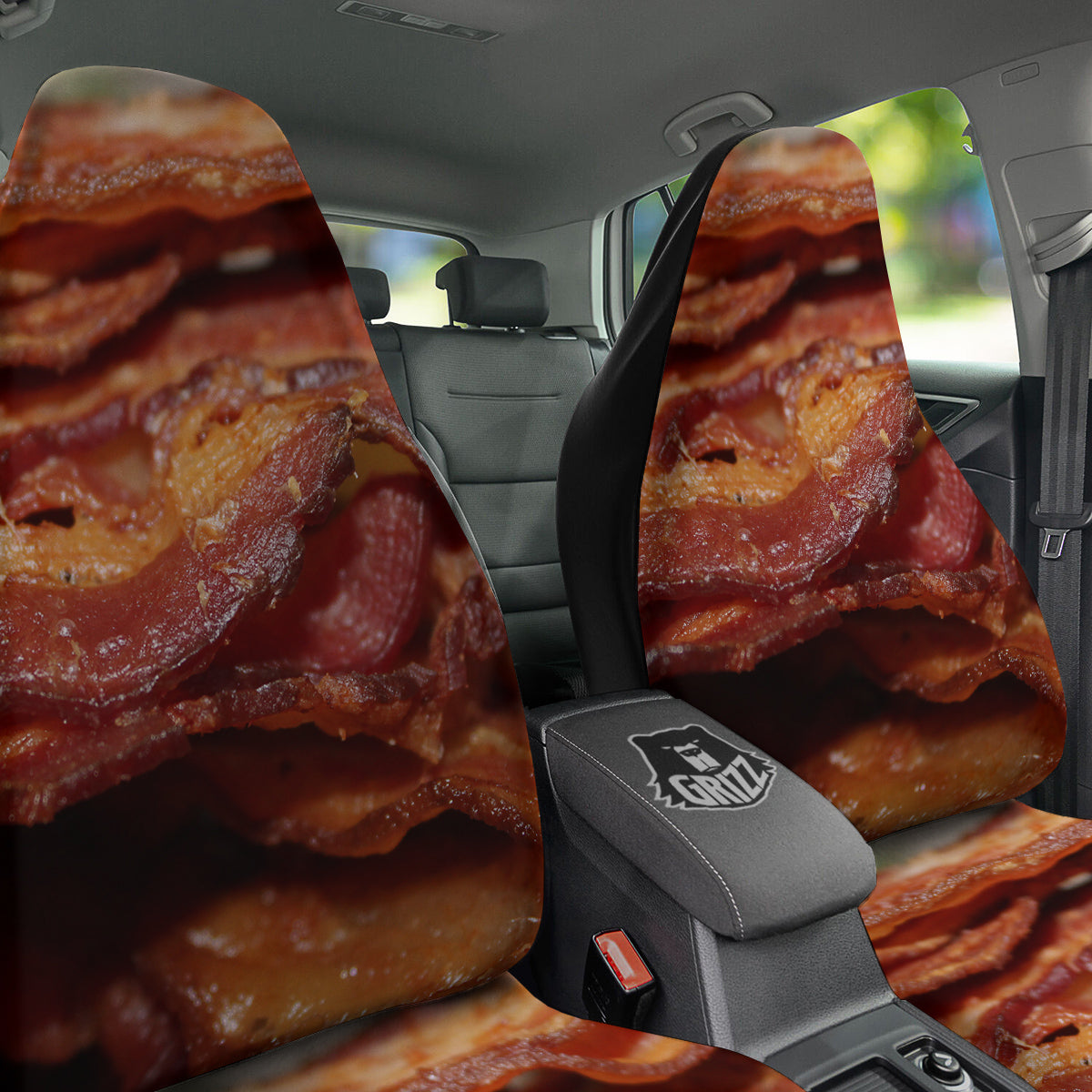 Bacon Crispy Print Car Seat Covers-grizzshop