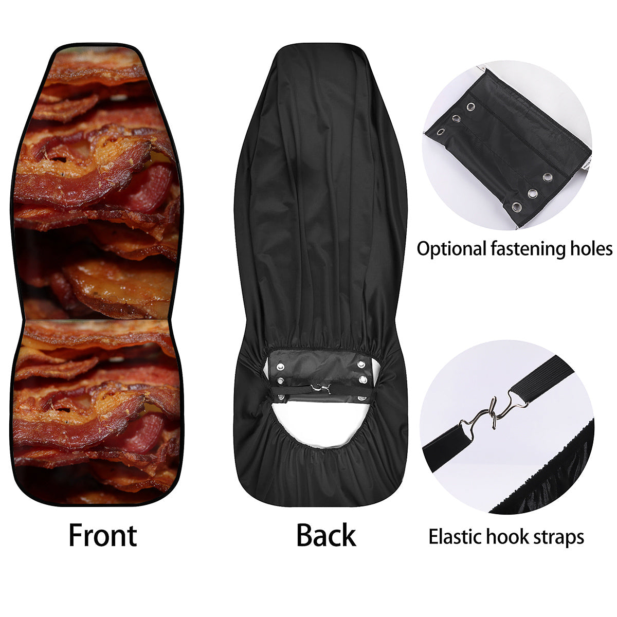 Bacon Crispy Print Car Seat Covers-grizzshop
