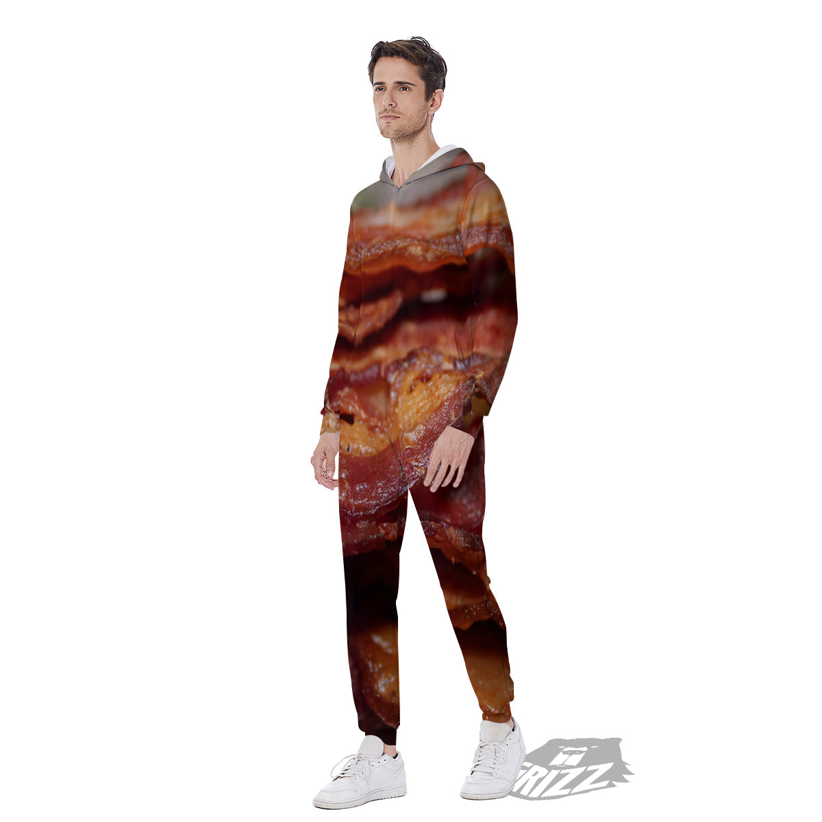 Bacon Crispy Print Men's Jumpsuit-grizzshop