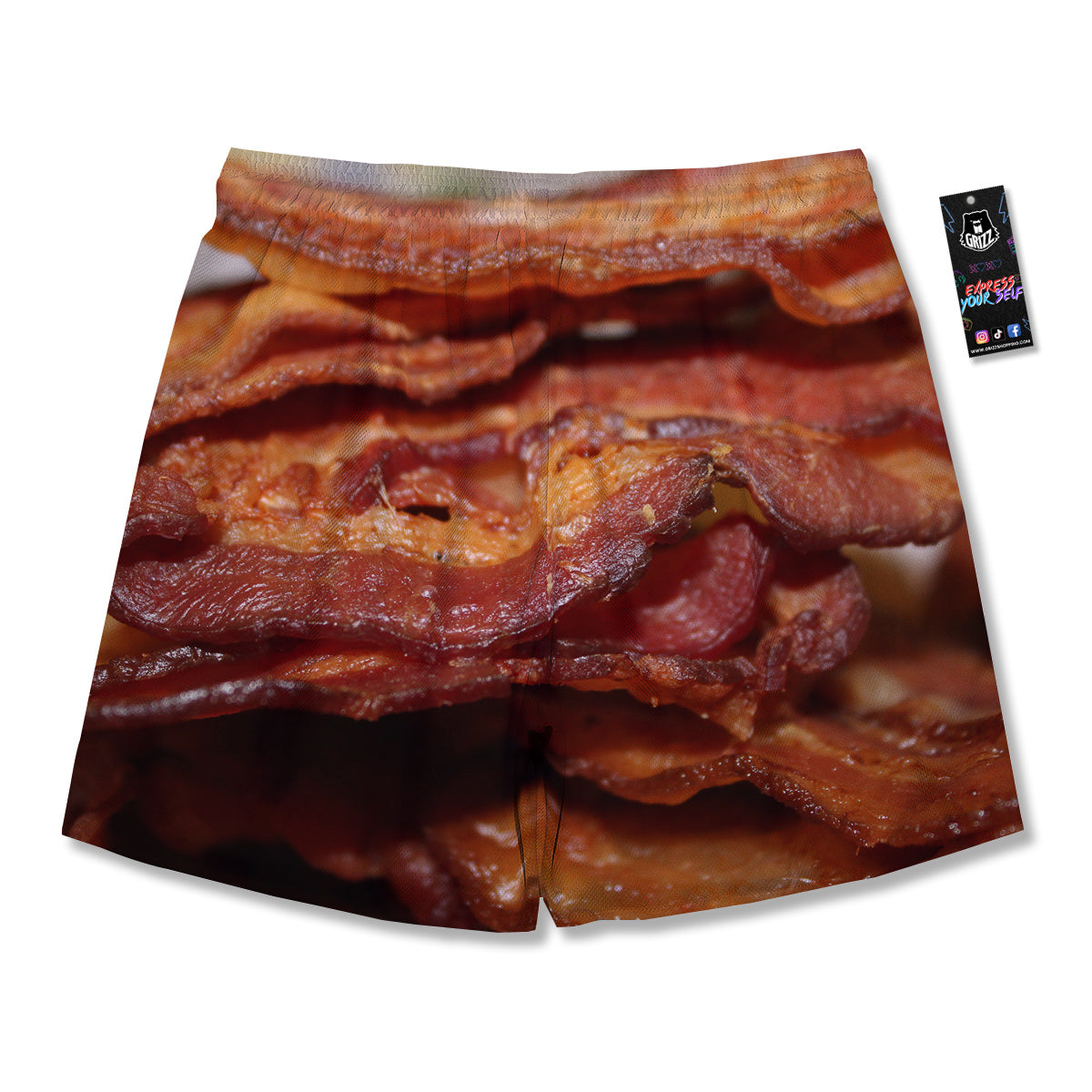 Bacon Crispy Print Men's Running Shorts-grizzshop