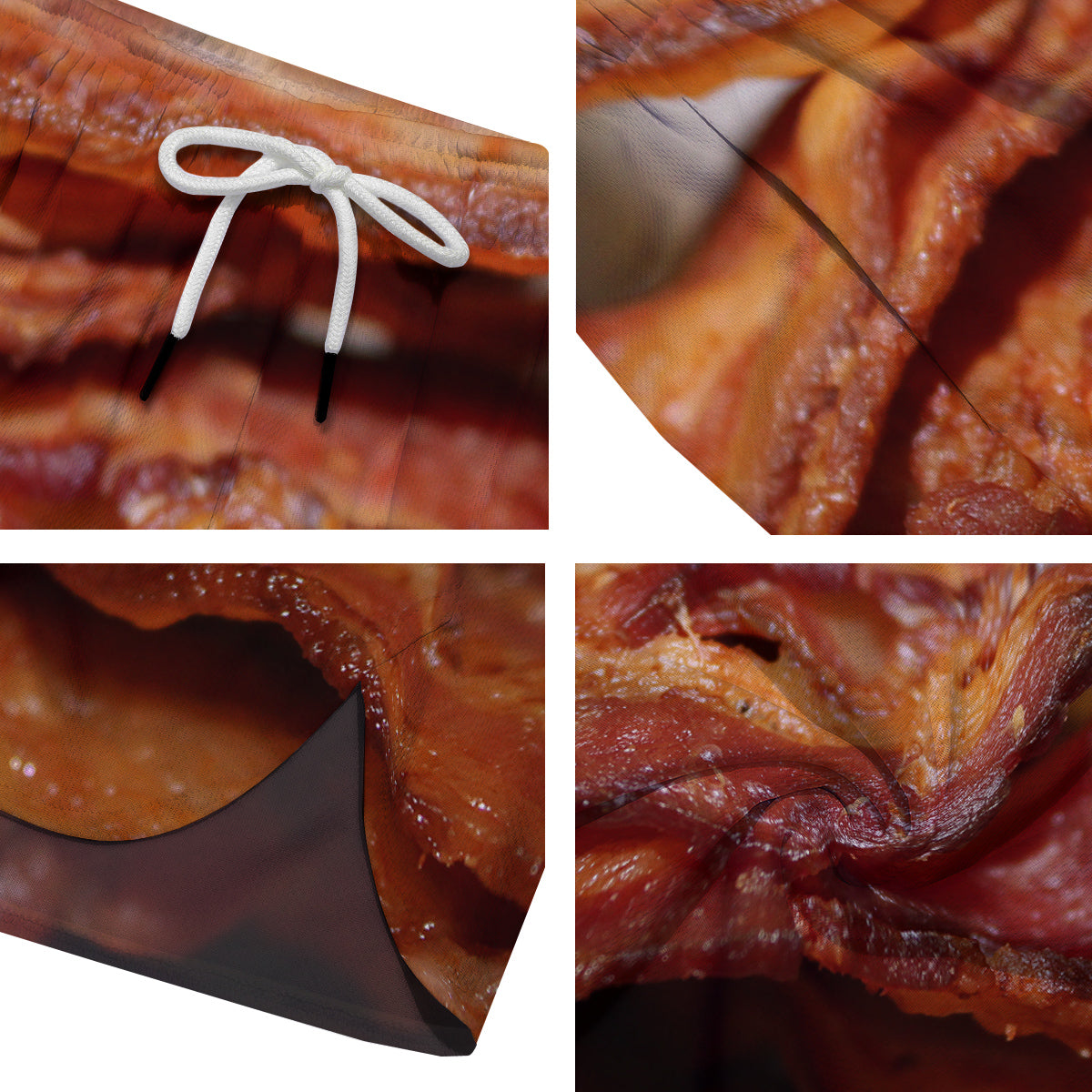 Bacon Crispy Print Men's Running Shorts-grizzshop