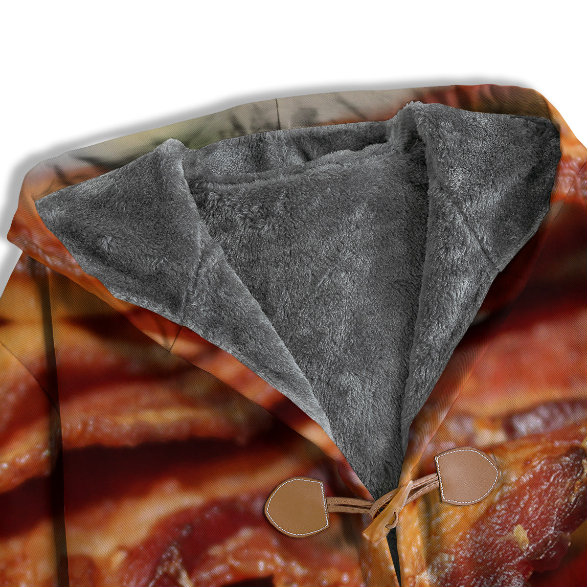 Bacon Crispy Print Men's Windbreaker Jacket-grizzshop