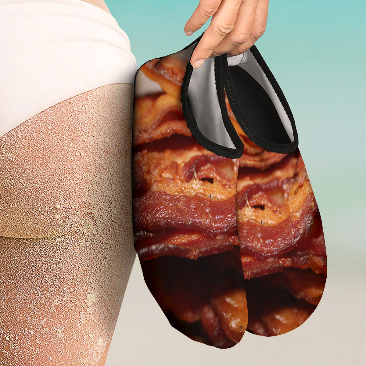 Bacon Crispy Print Water Shoes-grizzshop