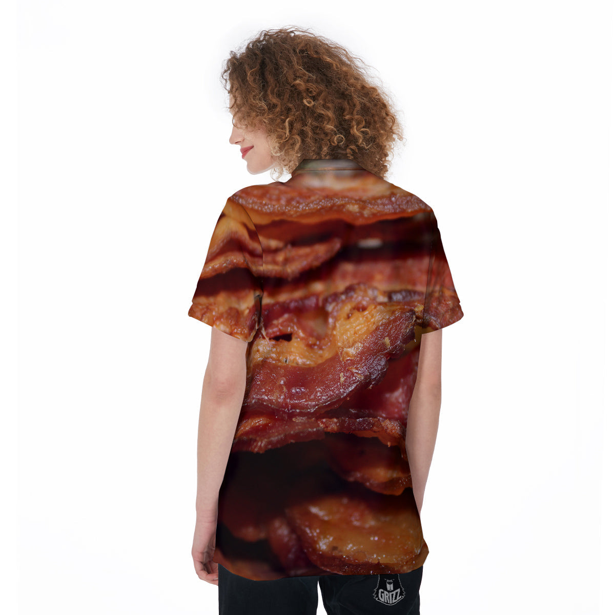 Bacon Crispy Print Women's Golf Shirts-grizzshop