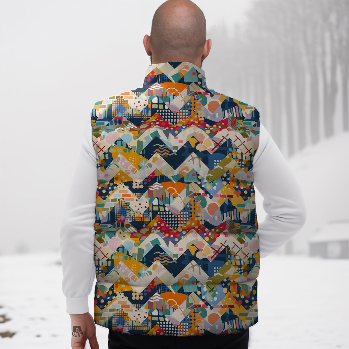 Bacon Egg Pancake Pattern Print Down Vest