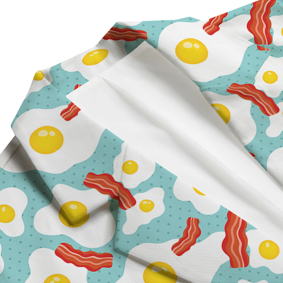 Bacon Egg Pattern Print Men's Blazer-grizzshop