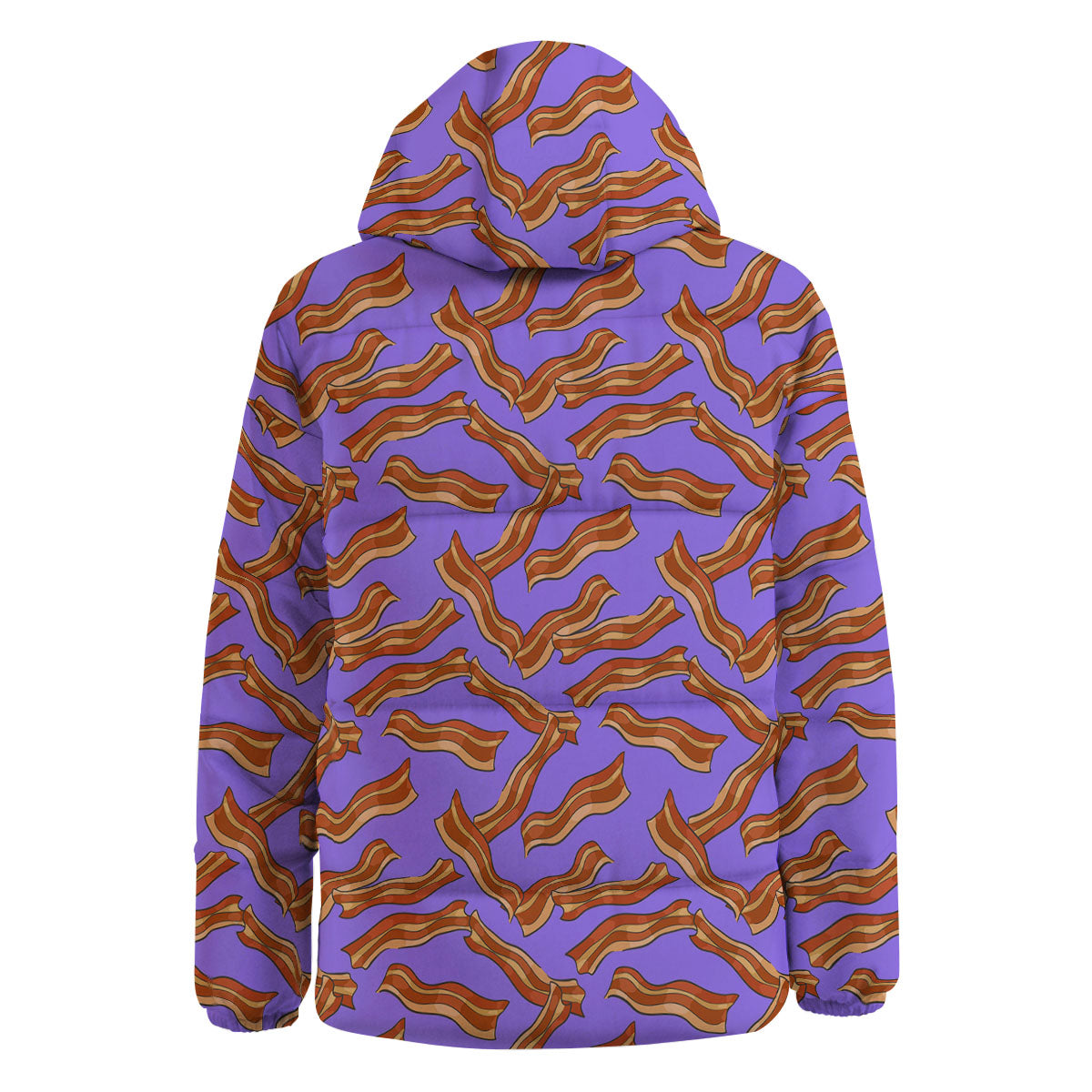 Bacon Purple Print Pattern Down Jacket-grizzshop