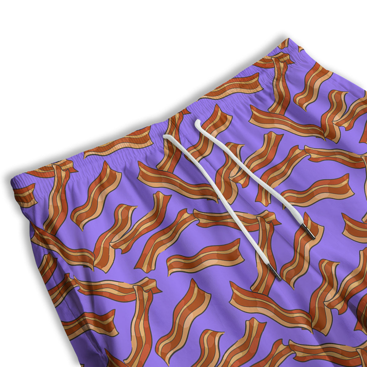 Bacon Purple Print Pattern Men's Athletic Shorts