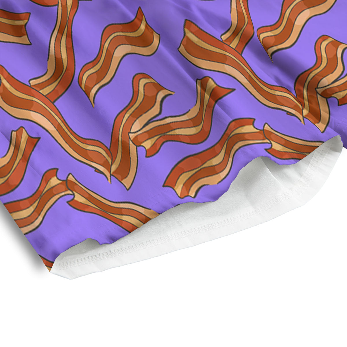 Bacon Purple Print Pattern Men's Athletic Shorts