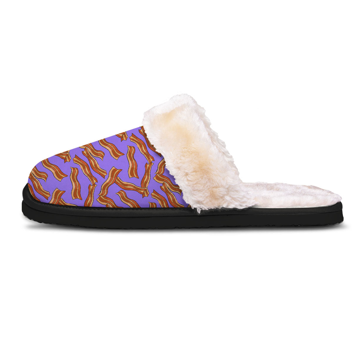 Bacon Purple Print Pattern Slippers-grizzshop
