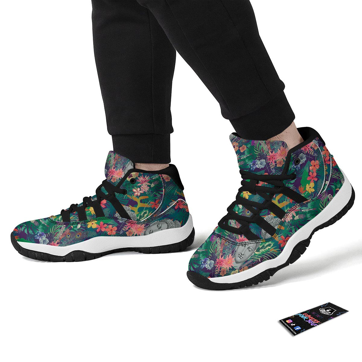 Bacon Texture Print Pattern Black Bball Shoes-grizzshop
