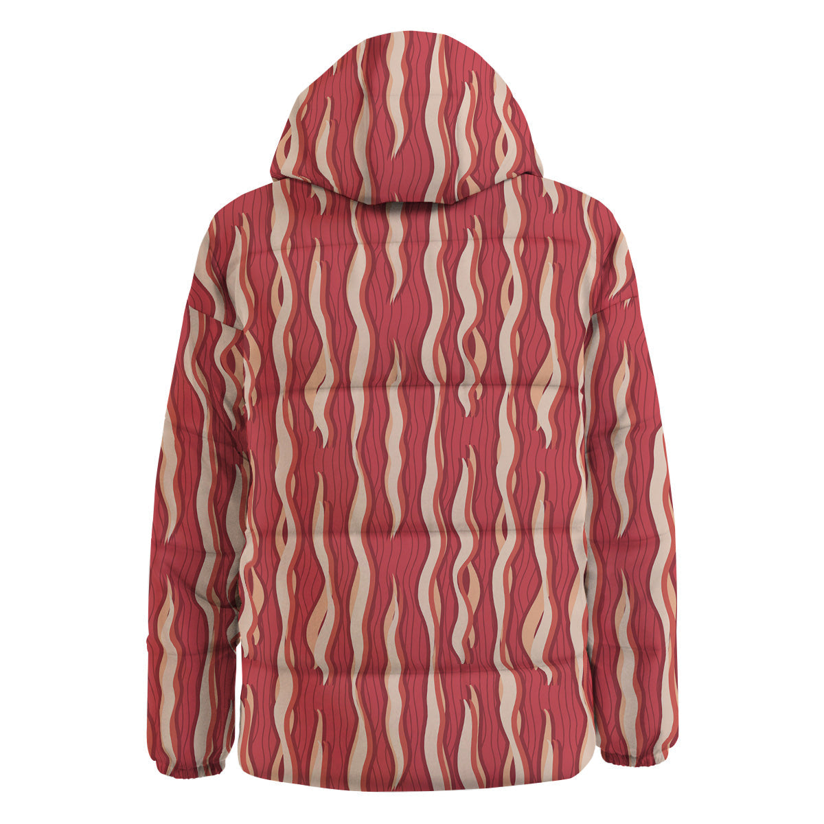 Bacon Texture Print Pattern Down Jacket-grizzshop
