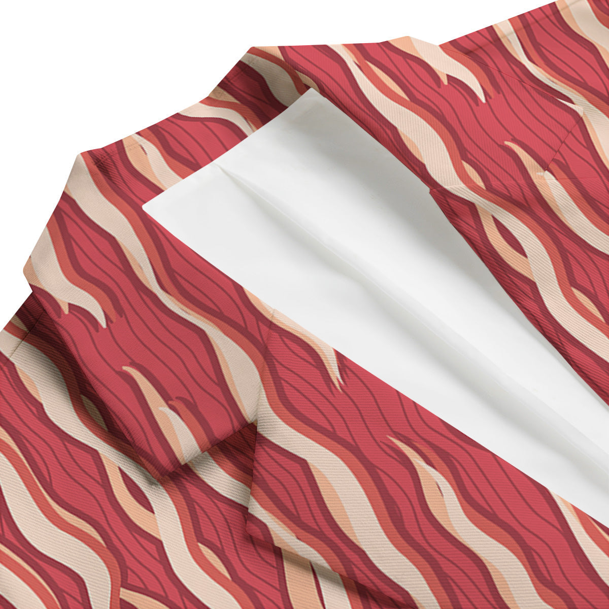 Bacon Texture Print Pattern Men's Blazer-grizzshop