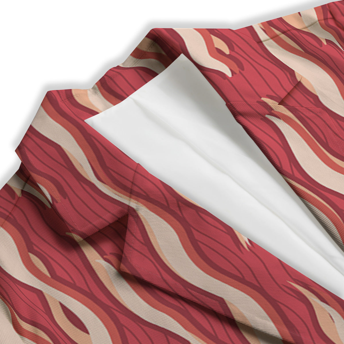Bacon Texture Print Pattern Women's Blazer-grizzshop
