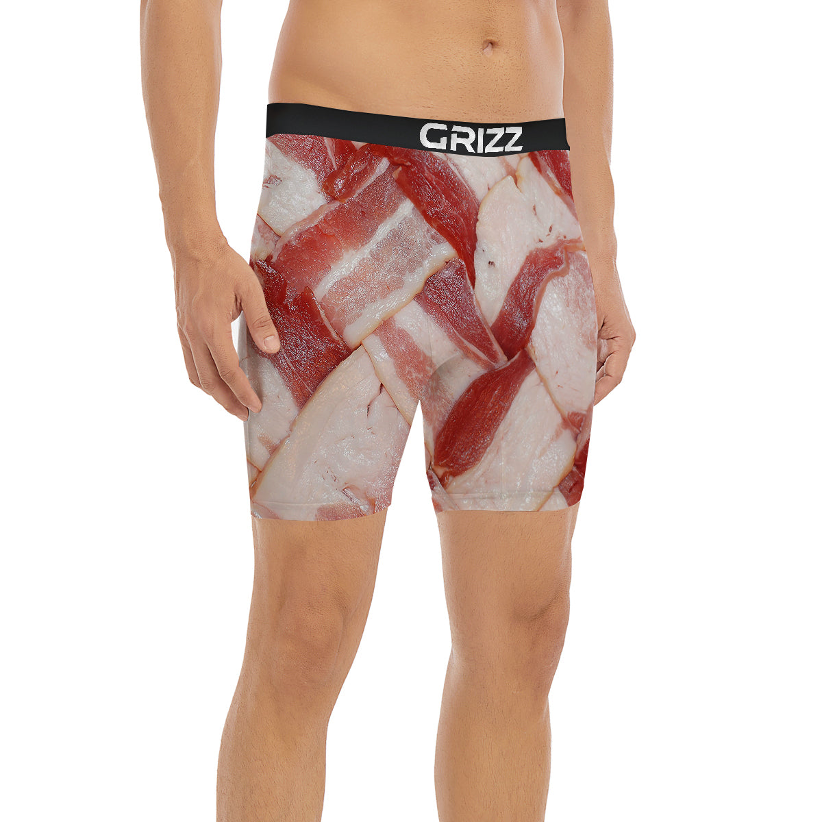 Bacon Weaving Print Boxer Briefs-grizzshop