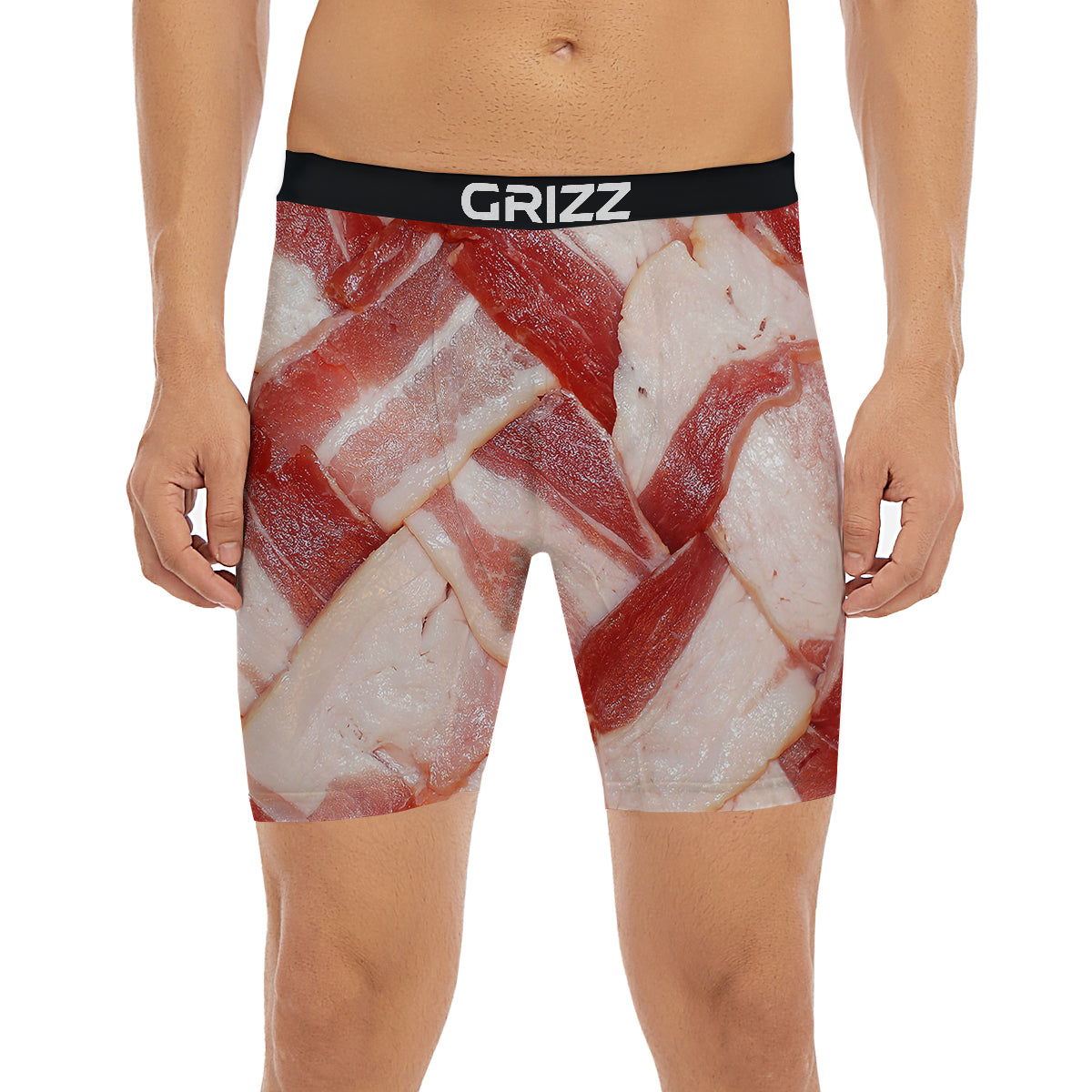 Bacon Weaving Print Boxer Briefs-grizzshop