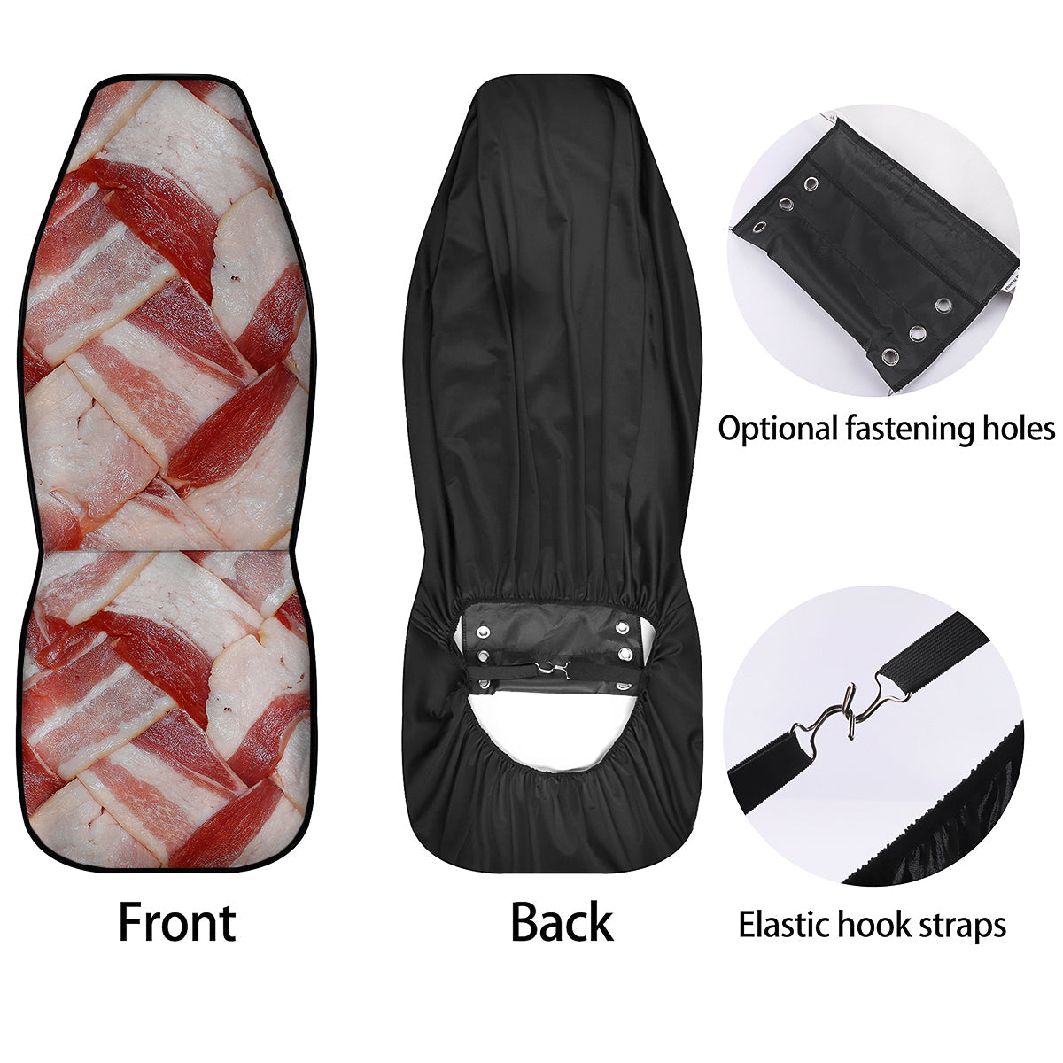 Bacon Weaving Print Car Seat Covers-grizzshop