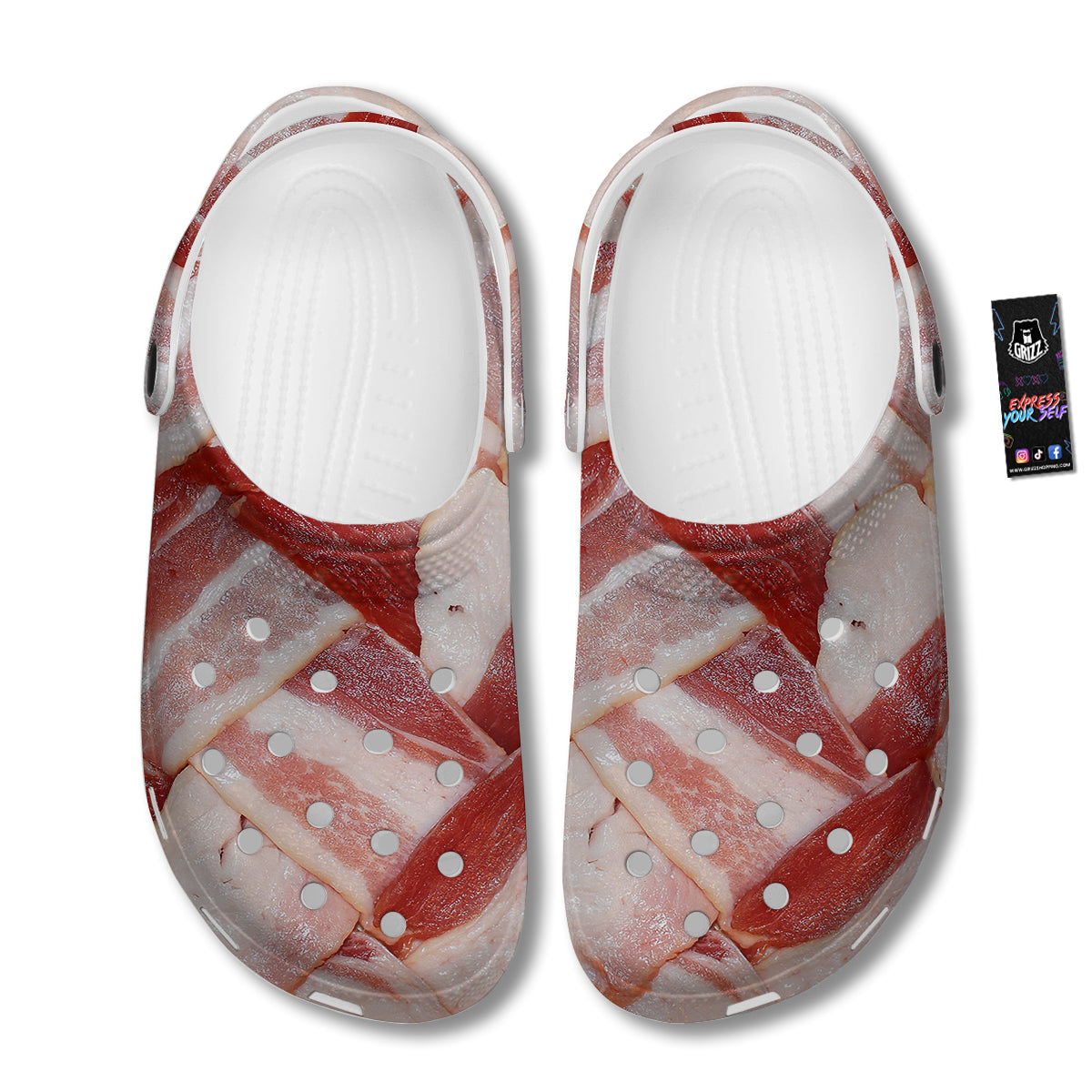 Bacon Weaving Print Clog-grizzshop