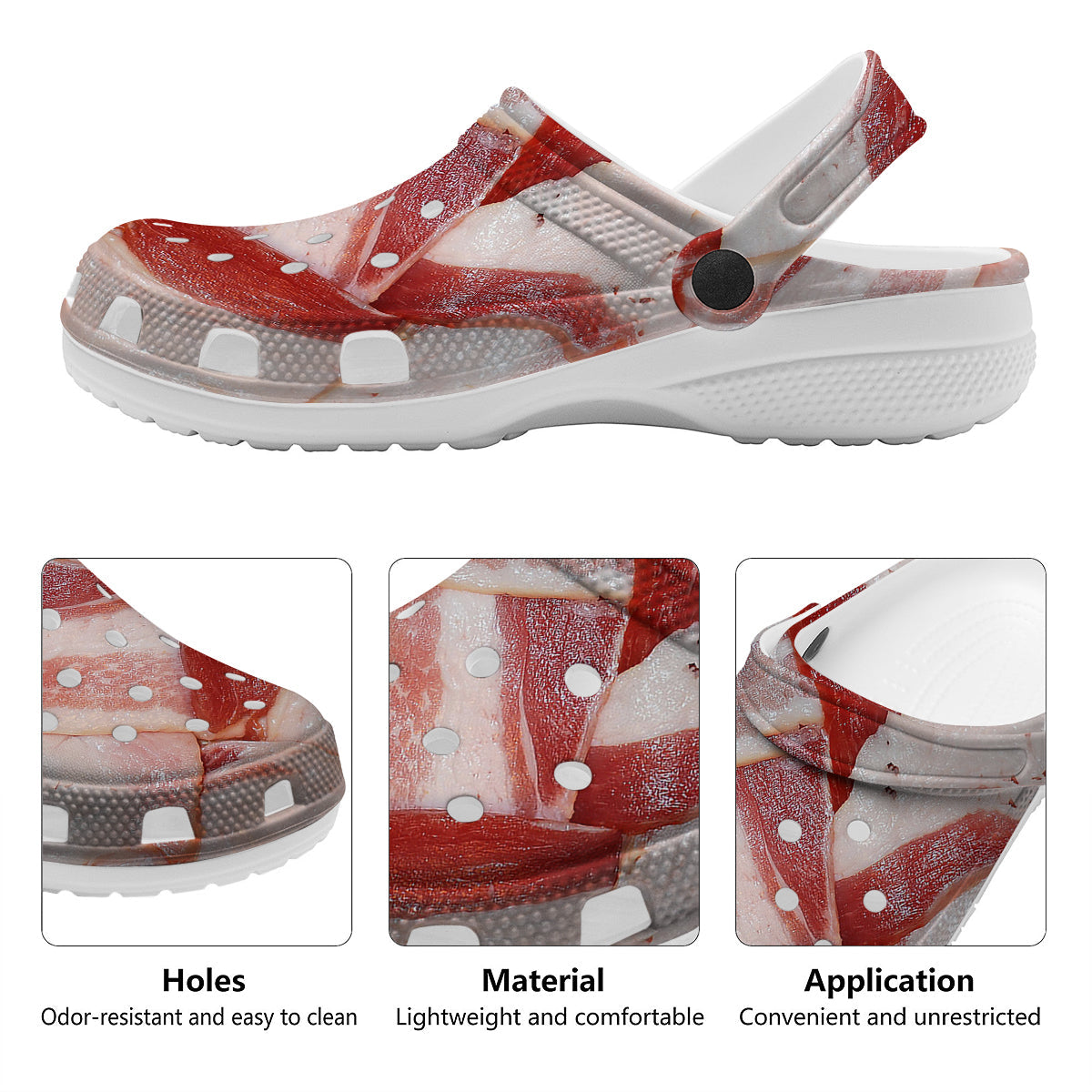 Bacon Weaving Print Clog-grizzshop