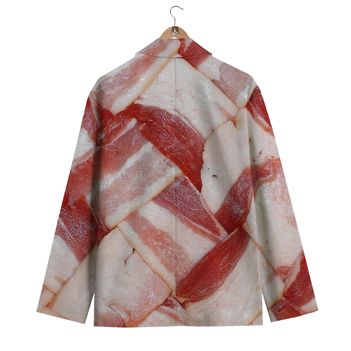 Bacon Weaving Print Men's Blazer-grizzshop