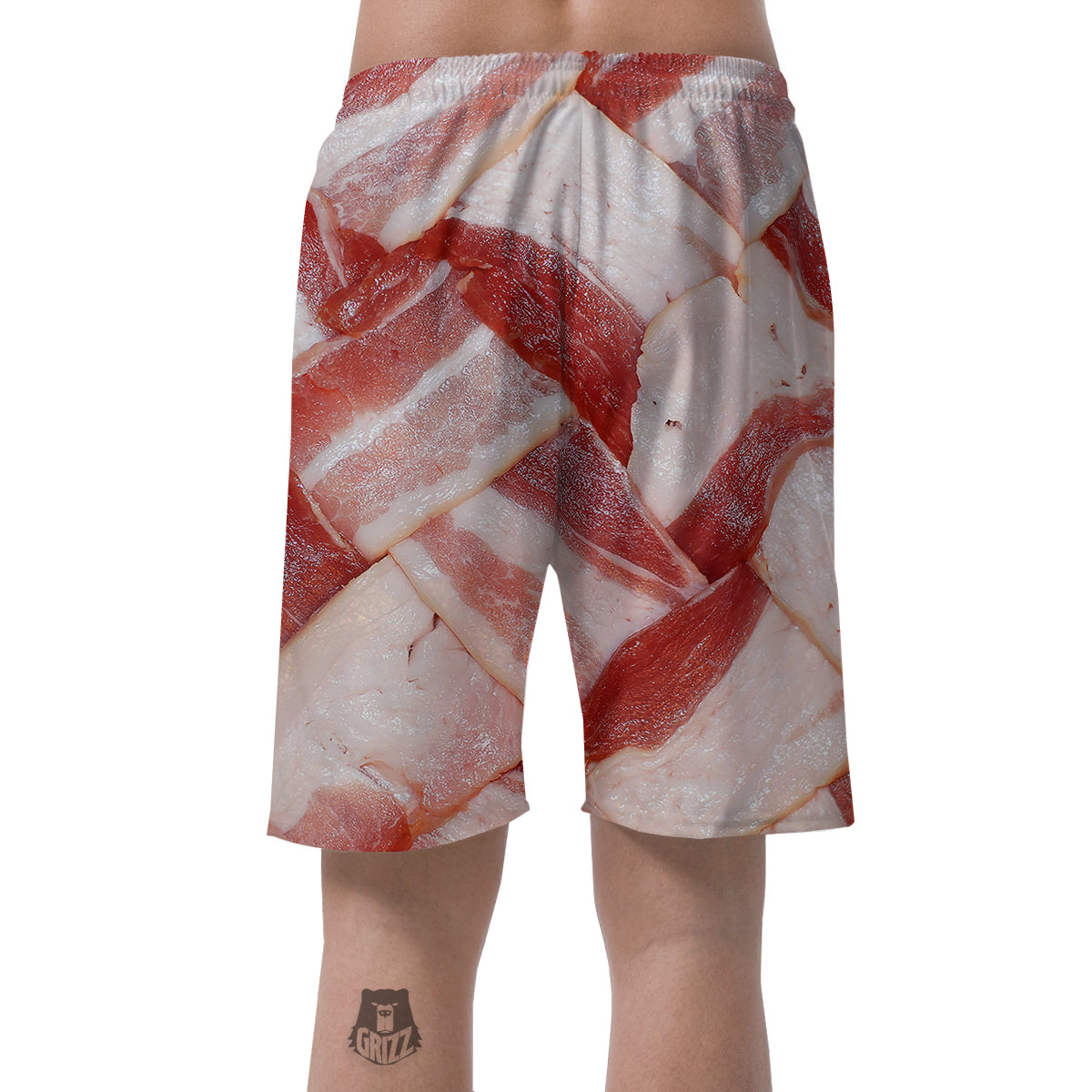 Bacon Weaving Print Men's Shorts-grizzshop